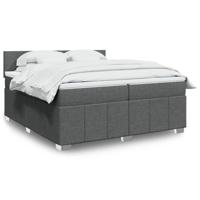Boxspring met matras stof donkergrijs 200x200 cm - thumbnail