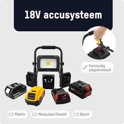 Ansmann 1600-0639 LED Strahler FL30W 18V Powertool-Akkupacks, inkl. Adapterplatten Schijnwerper COB LED, LED-lamp werkt op batterij 30 W 3000 lm