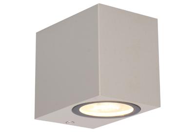 NØRD Down - LED Wandlamp buiten met GU10 fitting - Rome - Vierkant - IP44 - Grijs