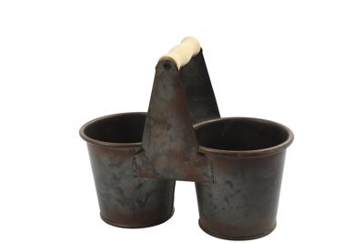 Bloempot duo ro Jack S zink-L20,5B10H17CM