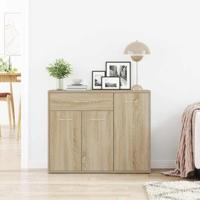 Dressoir 88x30x70 cm bewerkt hout sonoma eikenkleurig - thumbnail