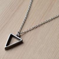 Ketting voor heren met 3-hoekige hanger (zilver) - thumbnail