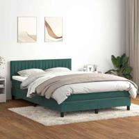 Boxspring met matras fluweel donkergroen 160x220 cm - thumbnail