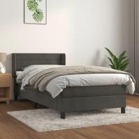 Boxspring met matras fluweel donkergrijs 80x200 cm - thumbnail