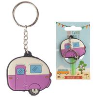 Home is Where You Park It Caravan PVC Sleutellabel Sleutelhanger - thumbnail