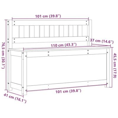 Bankje 110x41x76,5 cm massief grenenhout