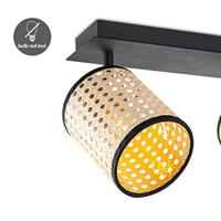 Landelijke LED Opbouwspot Dean rotan, 30/10/22cm, Rotan, geschikt voor plafonniere lampenkap gemaakt van rotan, E27 lichtbron - thumbnail