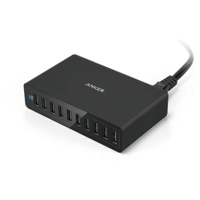 PowerPort 10 - Mobiele oplader - 10 poorten - 60W - zwart