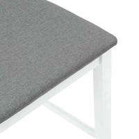 Barkrukken met kussens 2 st massief hout rubber wit - thumbnail