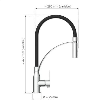 EISL CARNEO ééngreepsmengkraan keuken | choom-zwart met soft-touch uitloop - NI183CARCRB NI183CARCRB EISL CARNEO ééngreepsmengkraan keuken | choom-zwart met soft-touch uitloop - NI183CARCRB NI183CARCRB