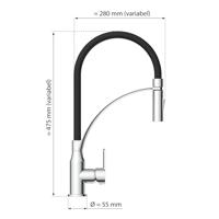 EISL CARNEO ééngreepsmengkraan keuken | choom-zwart met soft-touch uitloop - NI183CARCRB NI183CARCRB - thumbnail