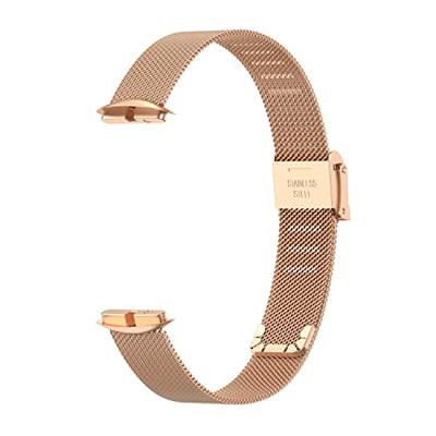 By Qubix - Compatible met Fitbit Luxe - Milanese bandje met klemsluiting - Champagne goud - Compatible fitbit bandje