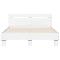 Bedframe met hoofdeinde en LED wit 120x200 cm - thumbnail