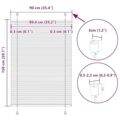 Pliss rolgordijn 90x150 cm stofbreedte 89,4 cm polyester roze