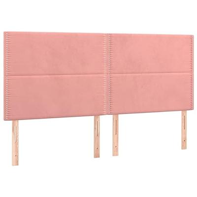 Hoofdbord LED 160x5x118/128 cm fluweel roze