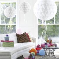 Honeycomb bal wit 30cm - thumbnail