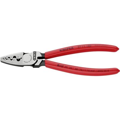 Knipex Krimptang voor adereindhulzen | Kunststof bekleed | Lengte 180 mm | Zelfbedieningskaart/blister - 97 71 180 SB
