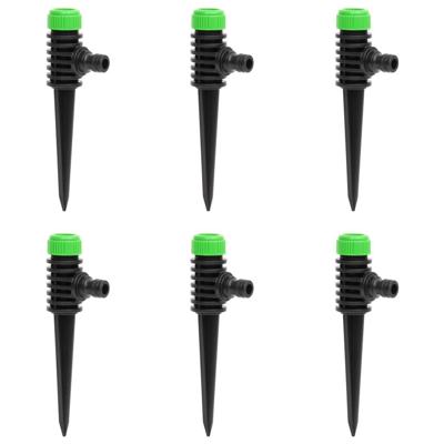 VidaXL Sproeiers 6 st 3x6x19,5 cm abs en pp groen en zwart