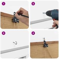 Rolgordijn met gordijnen Bruin 90 x 160 cm Bamboe - thumbnail