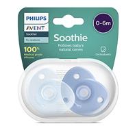 Set van 2 fopspenen voor pasgeborene van Philips AVENT Soothie C 1/2 ur lichtblauw + blauw - thumbnail