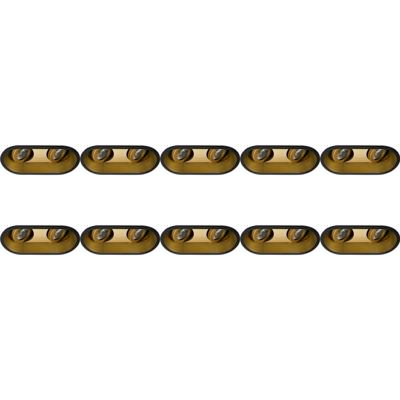 Spot Armatuur 10 Pack - Pragmi Zano Pro - GU10 Inbouwspot - Ovaal Dubbel - Zwart/Goud - Aluminium - Kantelbaar - 185x93mm