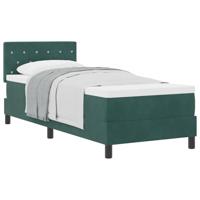 Boxspringbed met matras fluweel donkergroen 80x200 cm - thumbnail