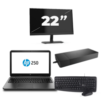 HP 250 G3 - Intel Core i3-4e Generatie - 15 inch - 8GB RAM - 256GB SSD - Windows 11 Home + 1x 22 inch Monitor - thumbnail