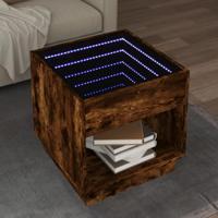 Salontafel met Infinity LED 50x50x50 cm gerookt eikenkleurig - thumbnail