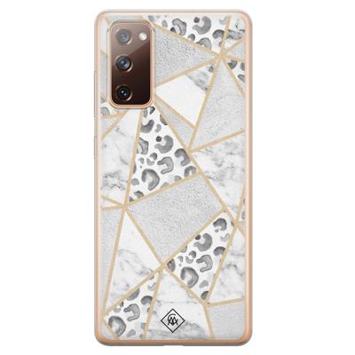 Samsung Galaxy S20 FE siliconen telefoonhoesje - Stone & leopard print
