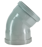 Afvoerbocht dubbele manchet 110 mm 45 graden PVC - thumbnail