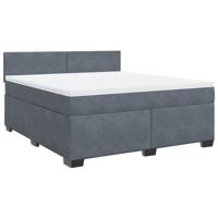 Boxspring met matras fluweel donkergrijs 180x200 cm - thumbnail