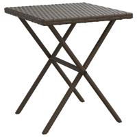 Ligstoelen 2 st met tafel poly rattan bruin - thumbnail