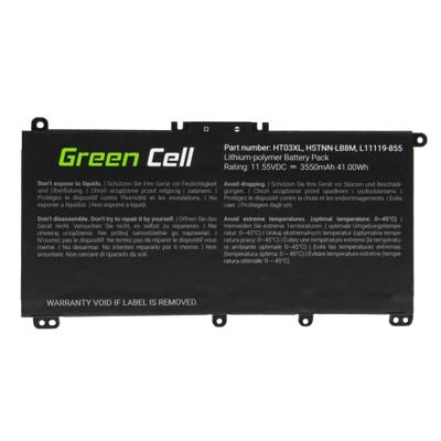 Green Cell HT03XL GC-HP163 Laptopaccu 11.4 V 3400 mAh HP Green Cell HT03XL GC-HP163 Laptopaccu 11.4 V 3400 mAh HP
