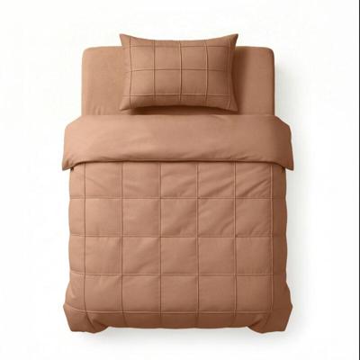 Sleeptime Check Pintuck Mocha Moose 140 x 200/220 cm