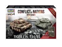 Revell 1/72 Conflict of Nations WWII - Tiger I vs T34/85 Gift set met Boek - thumbnail