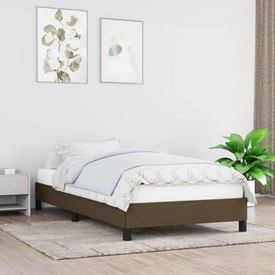 Bedframe zonder matras 90x190 cm stof donkerbruin Bedframe zonder matras 90x190 cm stof donkerbruin