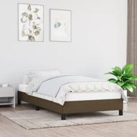 Bedframe zonder matras 90x190 cm stof donkerbruin - thumbnail