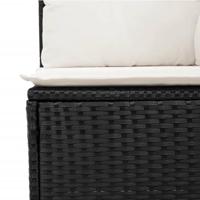 7-delige Loungeset met kussens poly rattan zwart - thumbnail