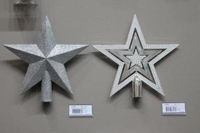 Decoris Piek Kunststof zilver met glitters 4.2x19x19cm