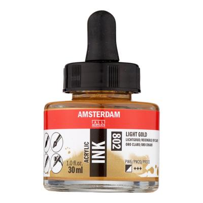 Amsterdam All Acrylics Amsterdam • acrylinkt fles 30 ml lichtgoud 802