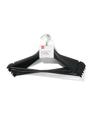 HEMA Kledinghangers zwart hout - 6 stuks (zwart)