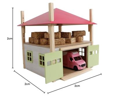 Kids Globe globe houten hooiberg met berging 1:32 roze Kids Globe globe houten hooiberg met berging 1:32 roze