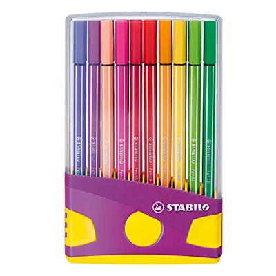 Viltstift stabilo pen 68/20 antrac/roze etui 20st