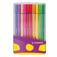 Viltstift stabilo pen 68/20 antrac/roze etui 20st - thumbnail