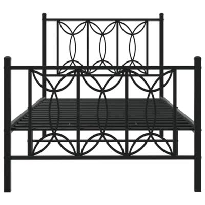 Bedframe met hoofd- en voeteneinde metaal zwart 80x200 cm Bedframe met hoofd- en voeteneinde metaal zwart 80x200 cm