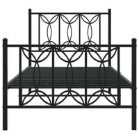Bedframe met hoofd- en voeteneinde metaal zwart 80x200 cm - thumbnail