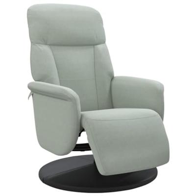 Fauteuil met voetensteun verstelbaar fluweel lichtgrijs Fauteuil met voetensteun verstelbaar fluweel lichtgrijs