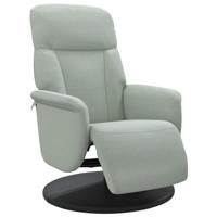 Fauteuil met voetensteun verstelbaar fluweel lichtgrijs - thumbnail