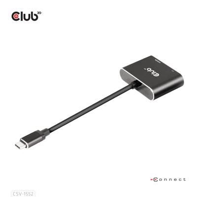 CLUB3D CSV-1552 video kabel adapter USB Type-C HDMI + DisplayPort