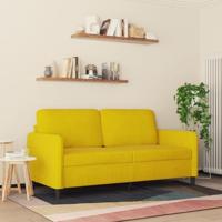 Tweezitsbank 140 cm fluweel geel - thumbnail